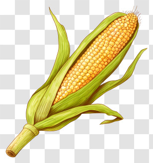 Corn - Realistic Corn On The Cob Illustration Transparent PNG