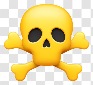 Skull And Crossbones Emoji - Yellow Skull Emoji Transparent PNG
