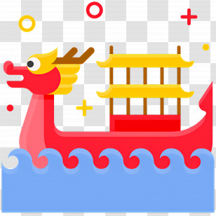 Dragon Boat Festival - Dragon Boat Festival With A Dragon Boat Transparent PNG