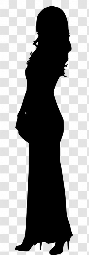 Clip Art Dress Silhouette Woman Evening Gown Blackandwhite Transparent Png