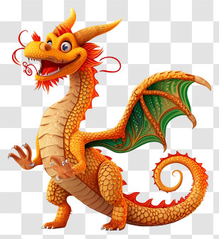 Cartoon Dragon - Colorful Cartoon Dragon Illustration Transparent PNG