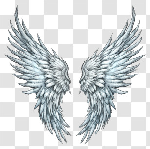 Doodle Angel Wings - Realistic Angel Wings In White Transparent PNG