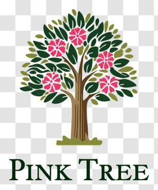 Pink Tree Logo - Pink Tree Floral Logo Transparent PNG