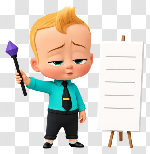 Boss Baby - Cartoon Baby Giving Presentation Transparent PNG