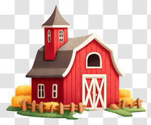 Barn At Village Farm - Rustic Red Barn Transparent PNG