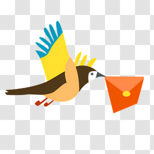 Icon - Bird Carrying An Envelope Illustration Transparent PNG