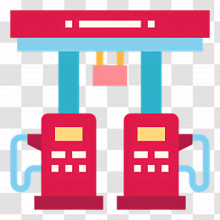 Gas Station - Colorful Gas Station Illustration Transparent PNG