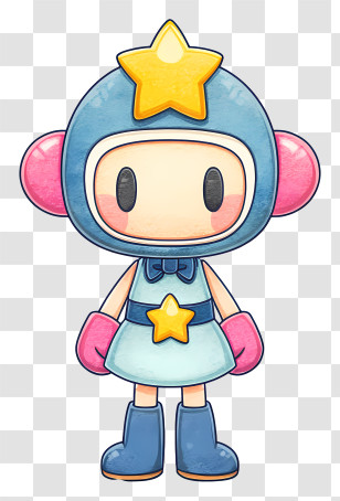 Acrobat Aqua - Star-Helmet Kawaii Character Transparent PNG