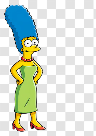 Marge Simpson - Blue-Haired Cartoon Female Transparent PNG