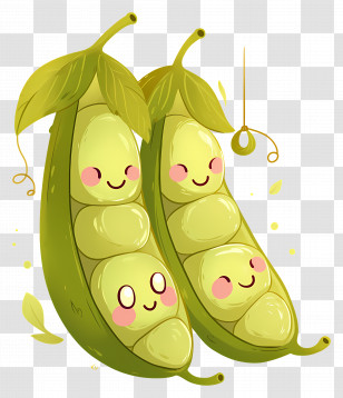 Pea Pods - Happy Peas In A Pod Transparent PNG