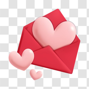 Mail - Romantic Love Letter With Heart Embellishments Transparent PNG