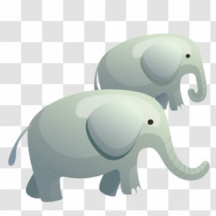 Indian Elephant African Cartoon - Animal - Two Transparent PNG