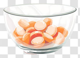 Medicine Tablet - Glass Bowl With Orange Candies Illustration Transparent PNG