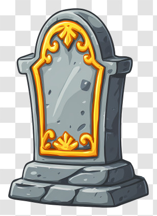Headstone Emoji - Decorative Tombstone Illustration Transparent PNG