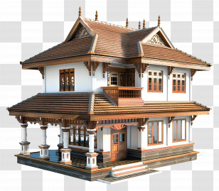 Kerala House - Traditional Double-Story House Illustration Transparent PNG