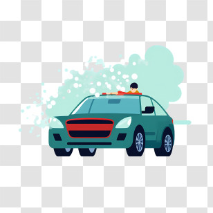 Car Wash - Car Washing Scene With Foam Transparent PNG