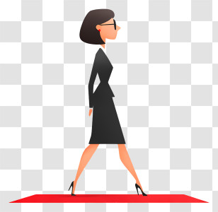 Walking On Red Carpet - Businesswoman Walking On Red Carpet Transparent PNG