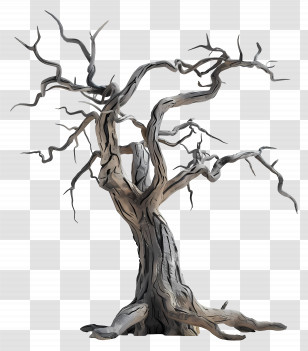 Dead Tree - Dead Tree Illustration With Leafless Branches Transparent PNG