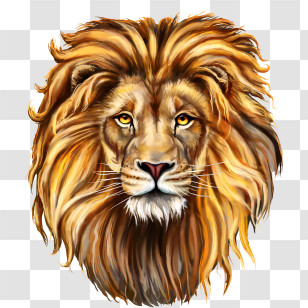Lion Logo - Majestic Lion Head Portrait Illustration Transparent PNG