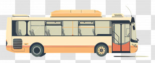 Bus - Yellow Bus Side View Illustration Transparent PNG