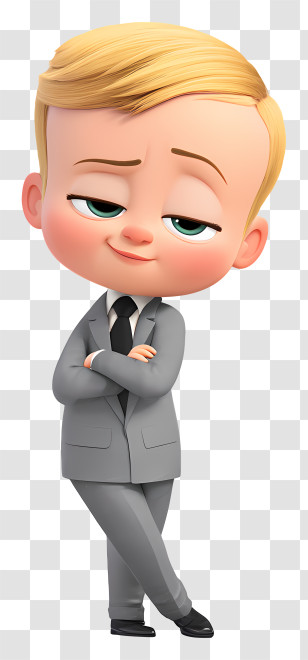 Boss Baby - Confident Baby In Business Suit Transparent PNG