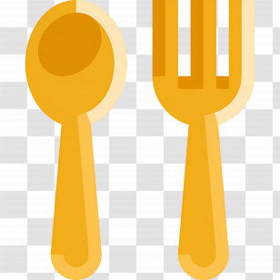 Fork Spoon - Yellow Spoon And Fork Transparent PNG
