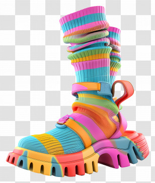 Sock Boots - Colorful Fashion Boot Transparent PNG