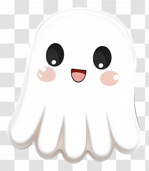 Kawaii Ghost - Cute Smiling Ghost Transparent PNG