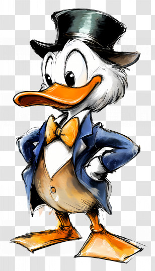 Donald Duck - Cartoon Duck In Formal Wear Illustration Transparent PNG