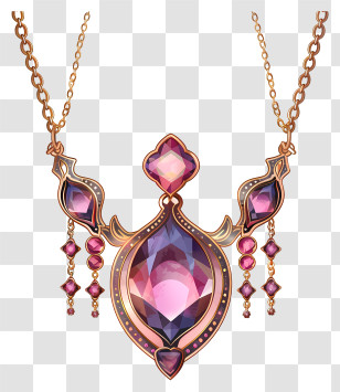 Antique Necklace - Elegant Necklace With Gemstones Transparent PNG