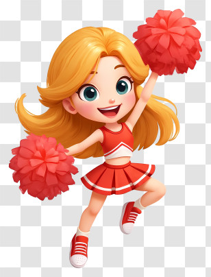 Cheerleader Girl - Cute Cheerleader Girl Transparent PNG