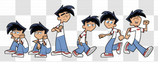 Danny Phantom - Cartoon Character Showing Various Expressions And Poses Transparent PNG