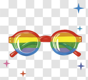 Cartoon - Rainbow Sunglasses With Colorful Design Transparent PNG