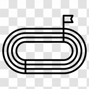 Race Track - Running Track With Finish Line Flag Transparent PNG
