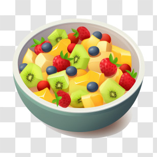 Fruit Salad - Colorful Fruit Salad Bowl For Healthy Snacking Transparent PNG