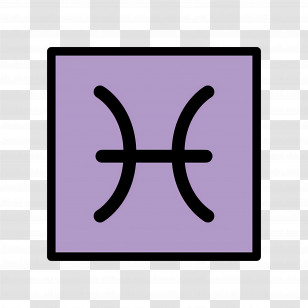 Pisces Emoji - Pisces Zodiac Symbol In Purple Transparent PNG