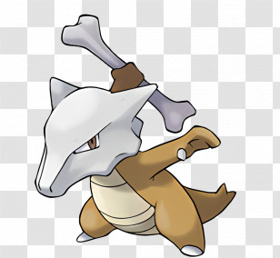 Marowak - Brown Creature With Bone Weapon Transparent PNG