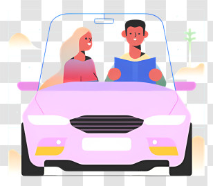 Convertible Car - Couple Driving In A Car Transparent PNG
