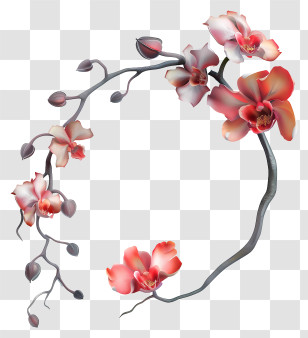 Orchids - Elegant Orchid Wreath Design Transparent PNG