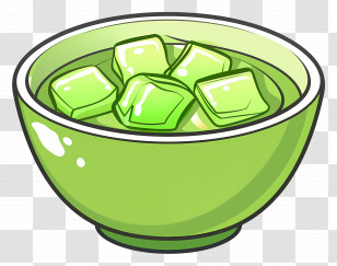 Gelatin Dessert - Green Jelly In Bowl Transparent PNG