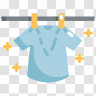 Hanging Cloth - Blue Shirt On Hanger Transparent PNG