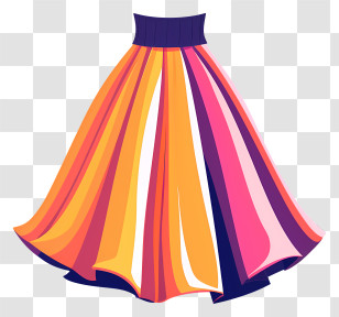 Skirt - Striped Colorful Dress In Modern Style Transparent PNG