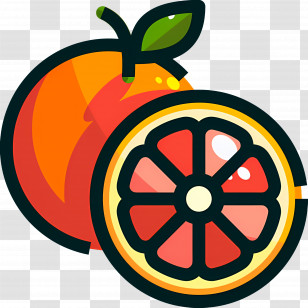 Grapefruit - Grapefruit And Orange Fruit Graphic Transparent PNG