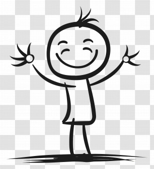 Kid Stick Figure - Happy Stick Figure Drawing Transparent PNG