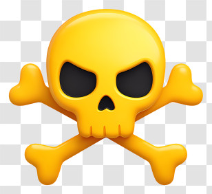 Skull And Crossbones Emoji - Yellow Skull Emoji Transparent PNG