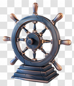 Ship Rudder - Nautical Ship Wheel On Stand Transparent PNG