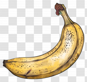 Banana - Ripe Yellow Banana Illustration Transparent PNG