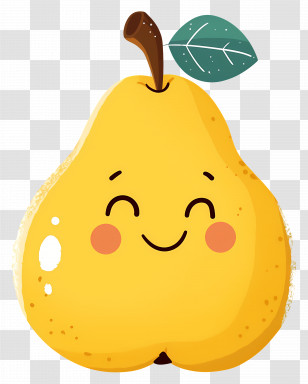 Cute Cartoon Pear - Cute Smiling Pear Illustration In Cartoon Style Transparent PNG