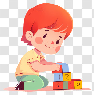 Children Kindergarten - Child Playing With Colorful Blocks Transparent PNG