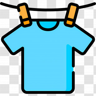 Hanging Cloth - Blue T-shirt Hanging On A Clothesline Transparent PNG